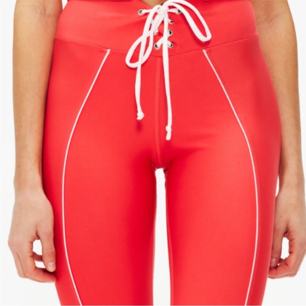 PANTS ONLY ❤️‍🔥 Year of Ours Coral Red Lace-Up Leggings